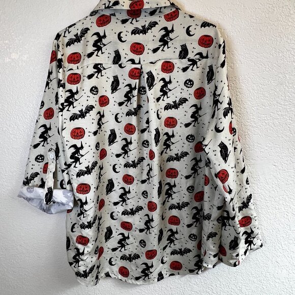 Emery Rose Lightweight all Over Halloween Print Top Blouse‎ Size 2XL - Picture 7 of 8